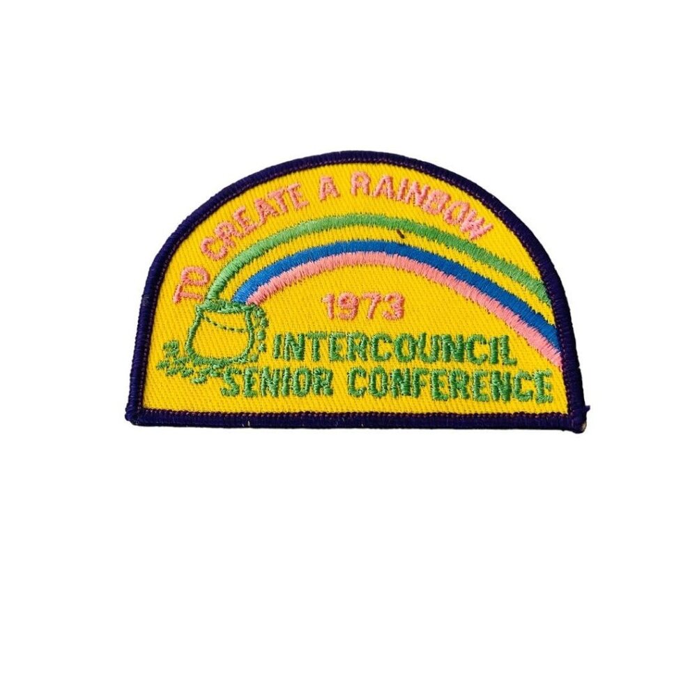 Girl Scout Patch Vintage 1973 Intercouncil Senior Conference "To Create a Rainbo